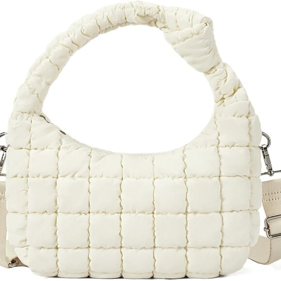 Elegant Lightweight Puffer Tote Bag for Women with Removable Crossbody Strap - Picture 1 of 7